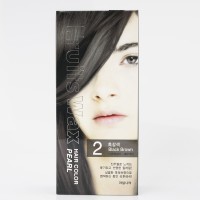 Крем-краска для волос с фруктовыми экстрактами Fruits Wax Pearl Hair Color  02 Black Brown